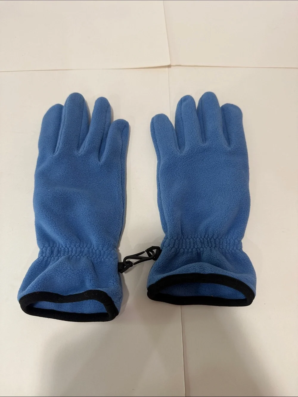 Lands' End Blue Fleece Gloves with Black Trim